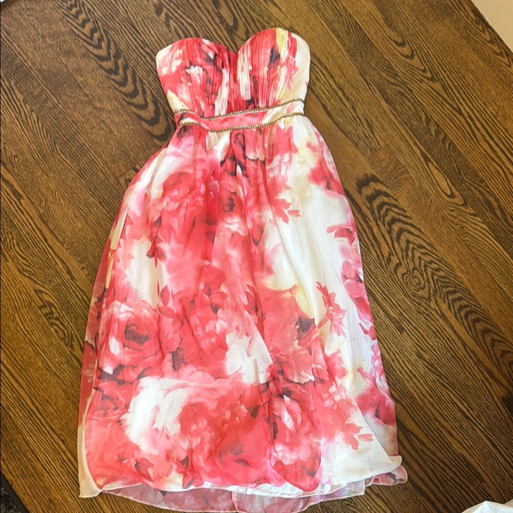 Pink Strapless lined dress for Prom or event